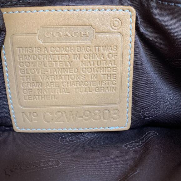 COACH Vintage Camel Tan Leather N/S LEGACY Bucket Tote Shoulder Bag #9803 - Picture 9 of 16